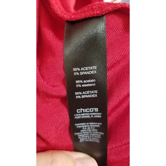 Chico's Women's Size 1 Princess Pleat Red Travelers Cardigan - Picture 6 of 9